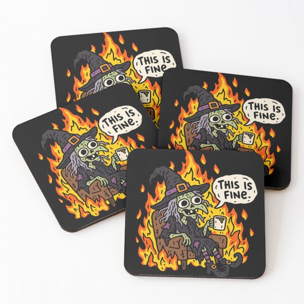Item preview, This Is Fine Witch Halloween Meme designed and sold by MonkiFlipp.