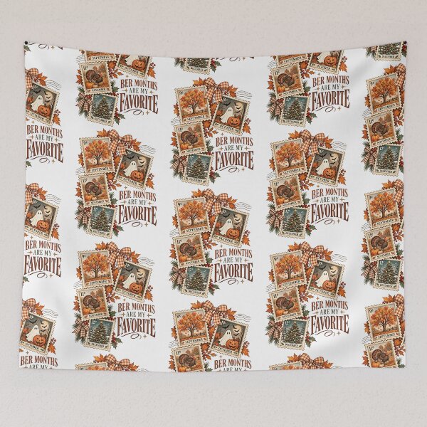 Item preview, Ber Months Are My Favorite Vintage Fall Halloween Christmas Stamps designed and sold by ConklinZ.