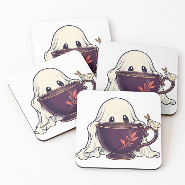 Item preview, Shy Ghost Hiding Behind a Teacup designed and sold by InkcredibleNG.