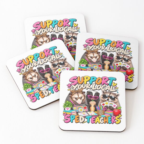 Item preview, Support Your Local SPED Teachers Funny Raccoon Opossum Special Education Teacher Humor designed and sold by 76Valeria.