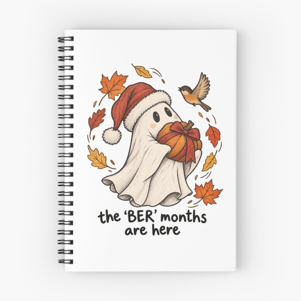 Item preview, The Ber Months Are Here Cute Ghost Pumpkin Santa Hat Fall Holiday designed and sold by ConklinZ.