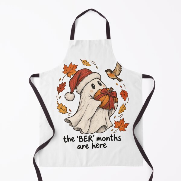 Item preview, The Ber Months Are Here Cute Ghost Pumpkin Santa Hat Fall Holiday designed and sold by ConklinZ.
