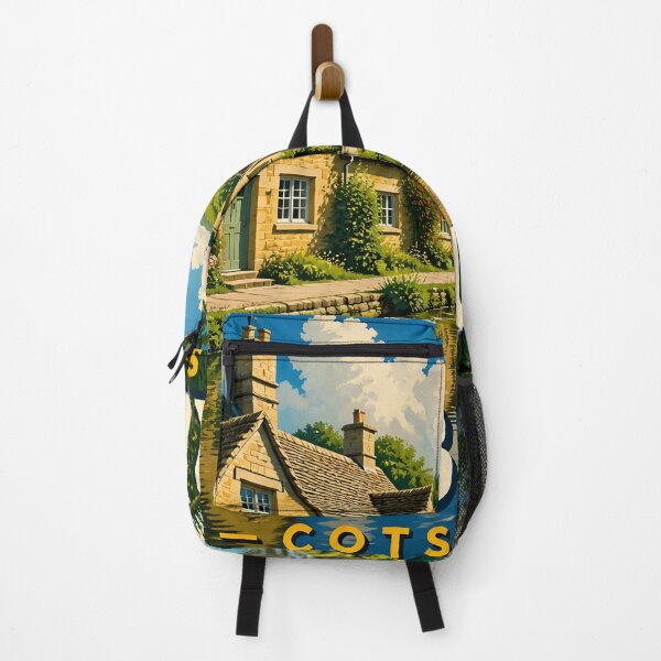 Item preview, Bibury Cotswolds – Vintage Riverside Cottage Travel Poster designed and sold by LSVart.