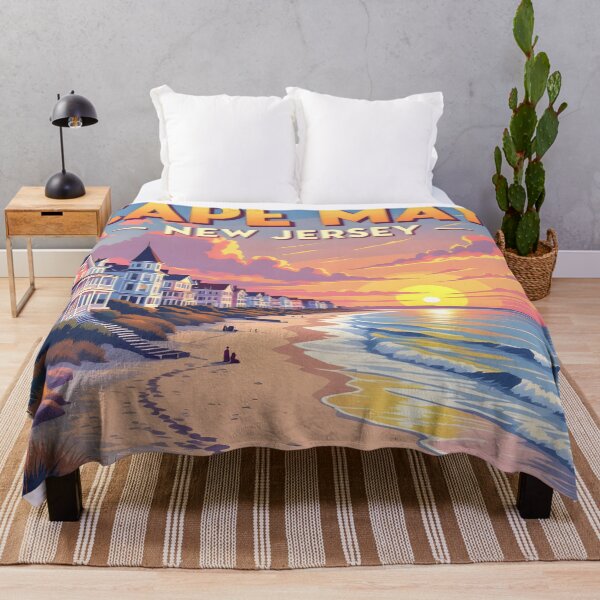 Item preview, Cape May New Jersey – Vintage Beach Sunset Travel Poster designed and sold by LSVart.