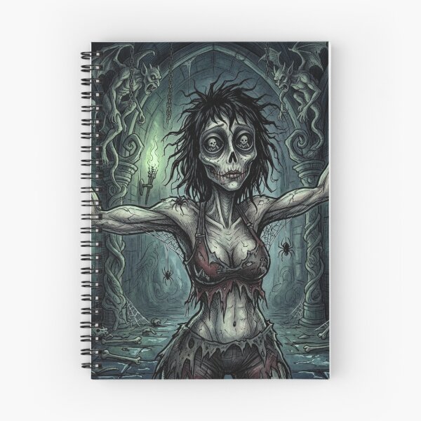 Item preview,  Chained Necromancer Zombie Sorceress fantasy art designed and sold by Vintage Designs +.