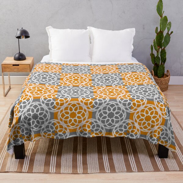 Item preview, Orange Gray Geometric Checker Pattern designed and sold by ArtbyDebbieC.