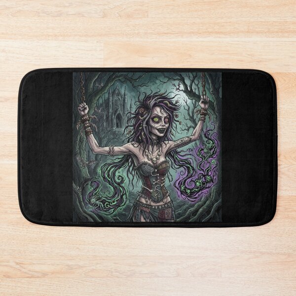 Item preview, Chained Necromancer Zombie Sorceress fantasy art designed and sold by Vintage Designs +.