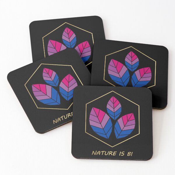 Item preview, Bisexual Pride Botanical Art Subtle Bi Flag Colors Geometric Leaf Décor designed and sold by Luminari Creations.