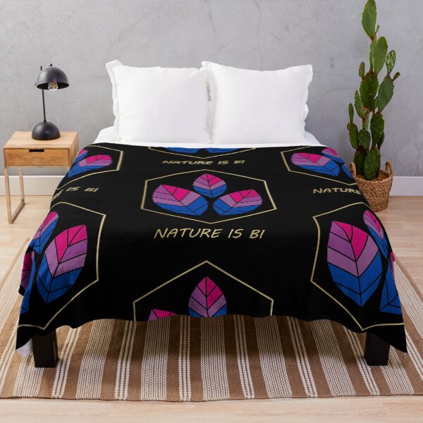 Item preview, Bisexual Pride Botanical Art Subtle Bi Flag Colors Geometric Leaf Décor designed and sold by Luminari Creations.