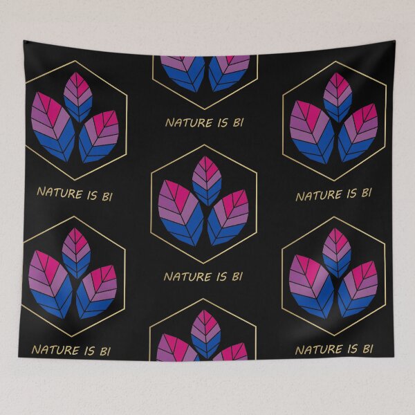 Item preview, Bisexual Pride Botanical Art Subtle Bi Flag Colors Geometric Leaf Décor designed and sold by Luminari Creations.