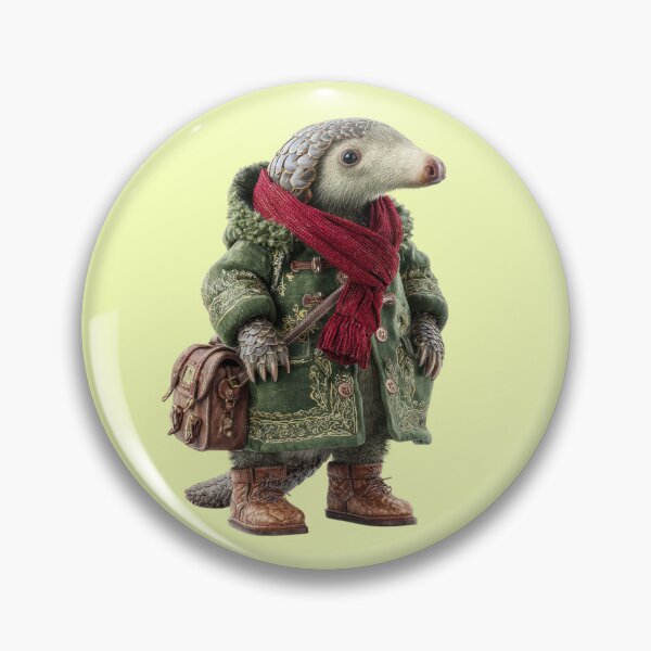Item preview, Cute pangolin with coat, scarf and leather bag designed and sold by Mauswohn.