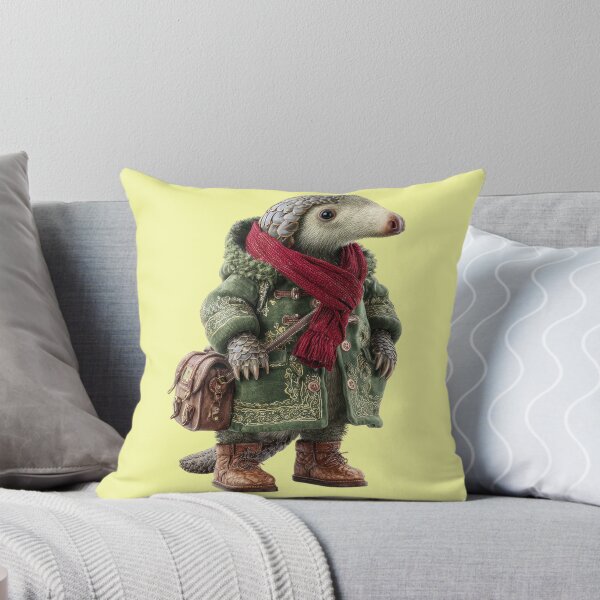 Item preview, Cute pangolin with coat, scarf and leather bag designed and sold by Mauswohn.