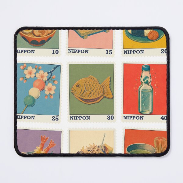 Item preview, Japanese Food Vintage Stamps | Retro Stamp Sticker Pack | Japanese Design designed and sold by JapanMemoir.