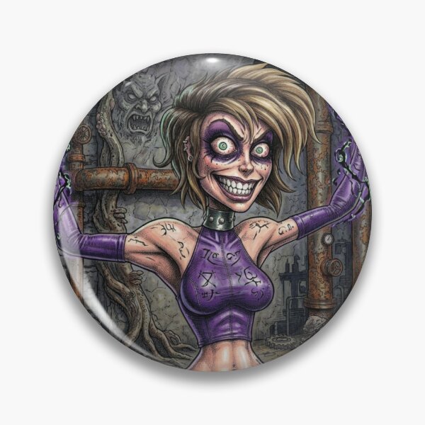 Item preview, Chained Dark Necromancer Sorceress fantasy art designed and sold by Vintage Designs +.