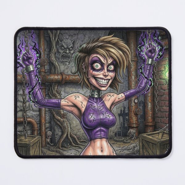 Item preview, Chained Dark Necromancer Sorceress fantasy art designed and sold by Vintage Designs +.