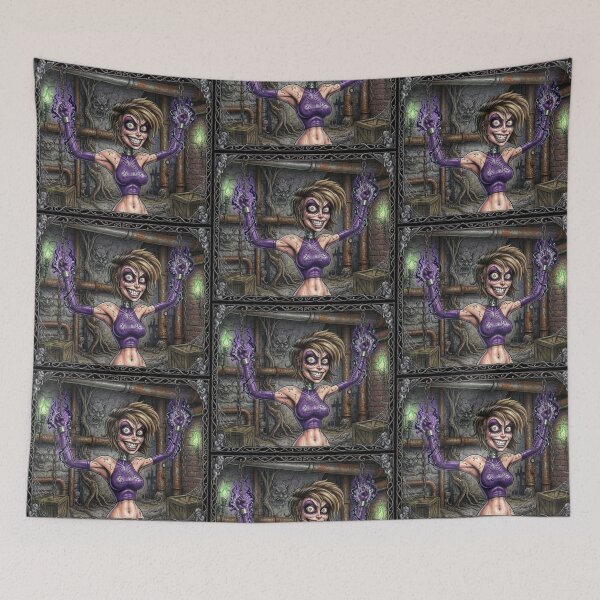 Item preview, Chained Dark Necromancer Sorceress fantasy art designed and sold by Vintage Designs +.