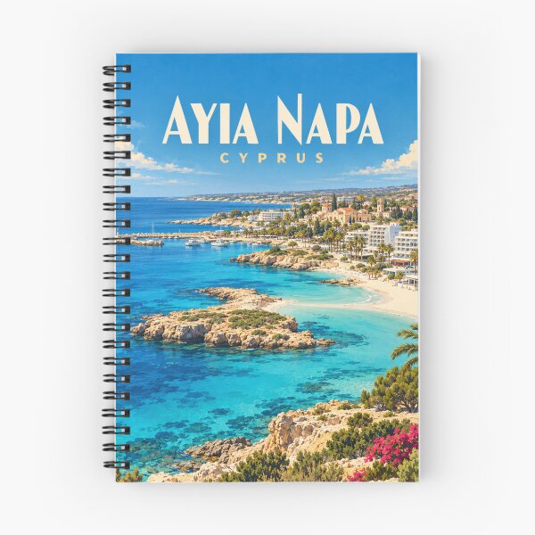 Item preview, Ayia Napa Vintage Cyprus Coastal Art designed and sold by MichaeIRellov.
