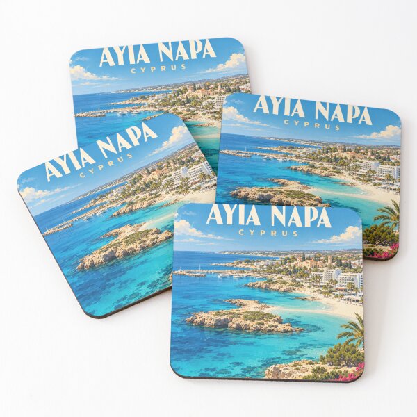 Item preview, Ayia Napa Vintage Cyprus Coastal Art designed and sold by MichaeIRellov.