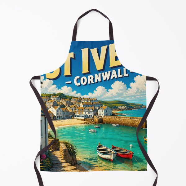 Item preview, St Ives Cornwall – Vintage Fishing Harbour Travel Poster designed and sold by LSVart.