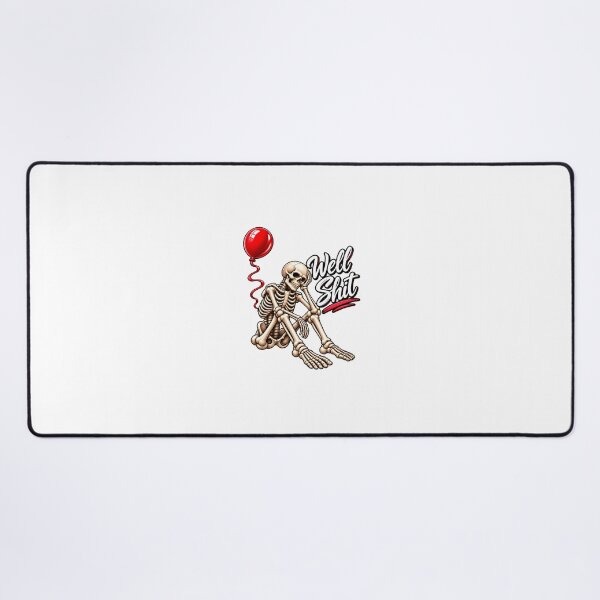 Item preview, Well Shit Funny Skeleton Red Balloon Sarcastic Art designed and sold by EdenChampl.