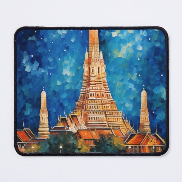 Item preview, Wat Arun Bangkok Thailand Temple Night Art designed and sold by Anuchartl.