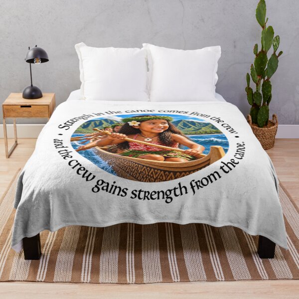 Item preview, Polynesian Community Proverb - Strength in the canoe comes from the crew | Pacific Art designed and sold by ShakaLife.org.