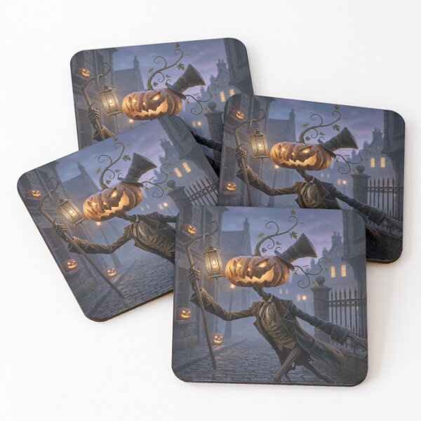 Item preview, Jack O'Lantern the Halloween lord chasing spirits with his lantern of arcane magic designed and sold by Vintage Designs +.