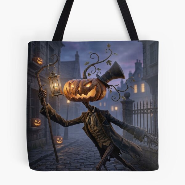 Item preview, Jack O'Lantern the Halloween lord chasing spirits with his lantern of arcane magic designed and sold by Vintage Designs +.