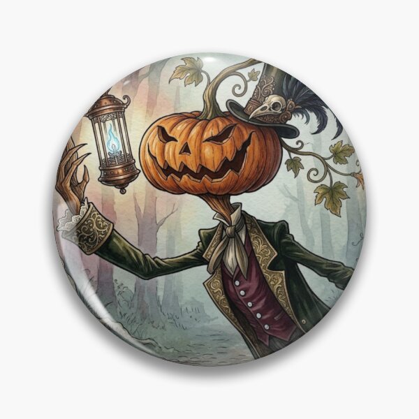 Item preview, Jack O'Lantern the Halloween lord chasing spirits with his lantern of arcane magic designed and sold by Vintage Designs +.