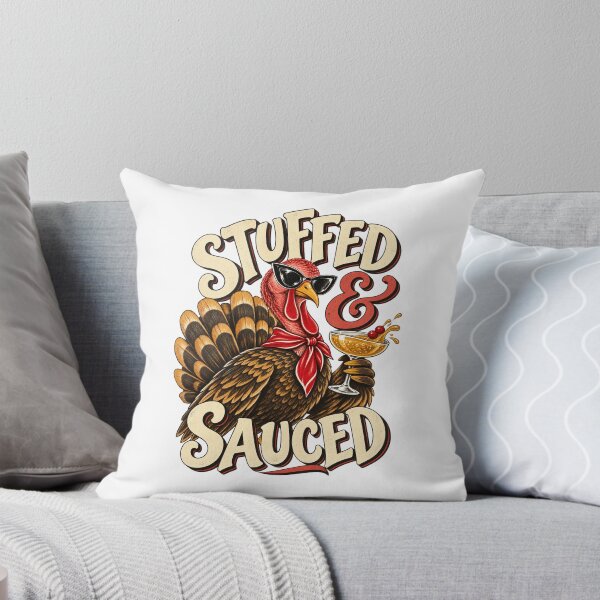Item preview, Stuffed And Sauced Retro Turkey Cocktail Thanksgiving Drinking Humor designed and sold by Samanthzx.