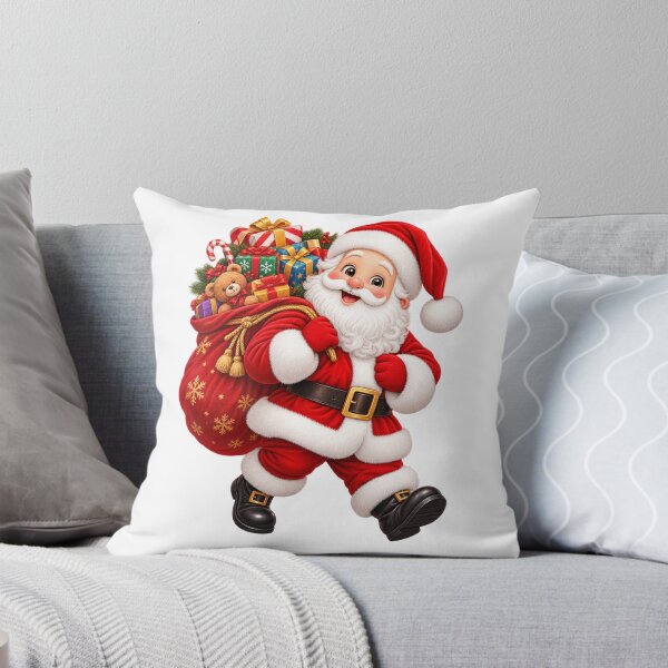 Item preview, Cute Santa Claus with a Sack of Christmas Presents – Festive Holiday Art designed and sold by Pixanova.