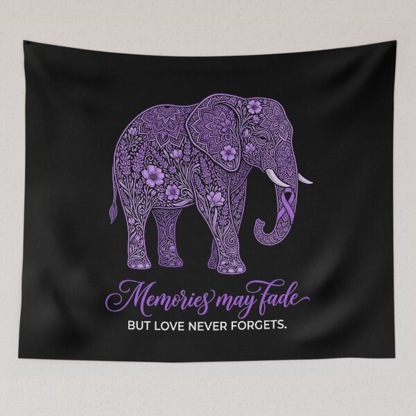 Item preview, Memories May Fade | Purple Mandala Elephant Alzheimer's Awareness Design | Floral Zentangle Art Dementia Support designed and sold by Luminari Creations.