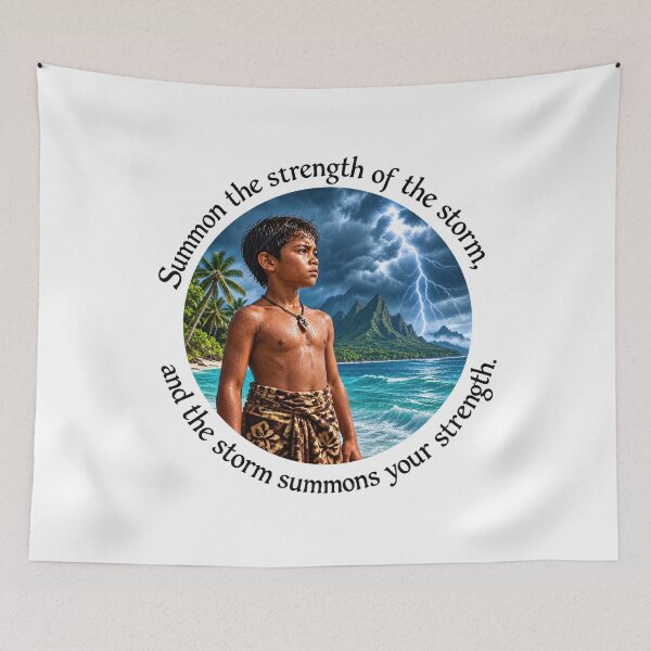 Item preview, Polynesian Resilience Proverb - Summon the strength of the storm | Pacific Art designed and sold by ShakaLife.org.