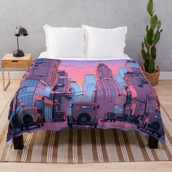 Item preview, Pink Vintage Cityscape Retro Skyline Art designed and sold by Daniela`s shop.
