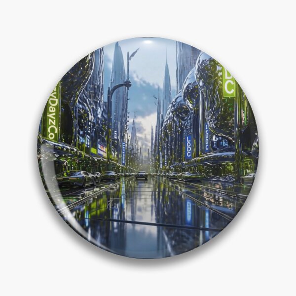 Item preview, Cyberpunk Chrome Cityscape Neon Future Street LazyDayzCo designed and sold by LazyDayzCo.