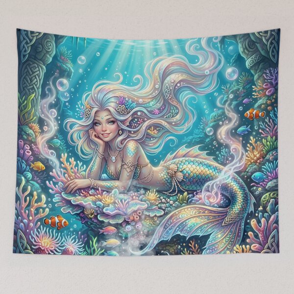 Item preview, Mystic Celtic Mermaid & Coral Reef Fantasy Art designed and sold by nicky2342.