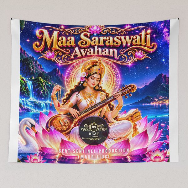 Item preview, Maa Saraswati Avahan – Hindu Goddess of Knowledge, Wisdom & Music designed and sold by PING 999 STUDIO.