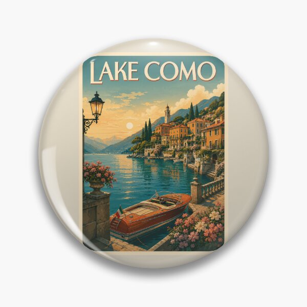 Item preview, Lake Como Italy Vintage Travel Poster designed and sold by Sasas Design.