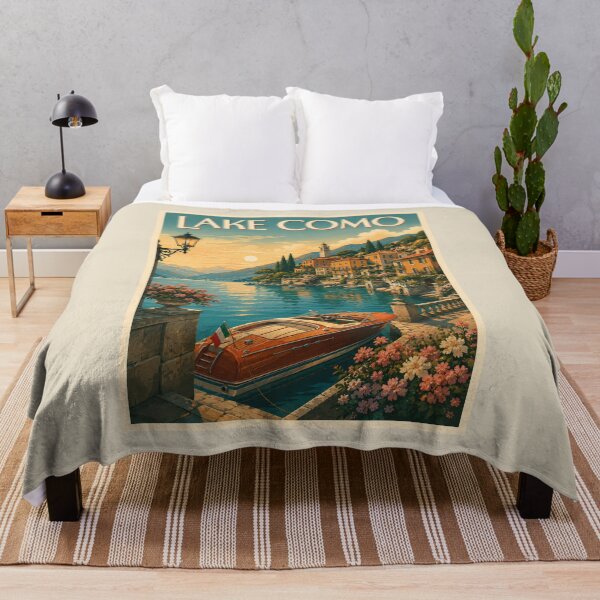 Item preview, Lake Como Italy Vintage Travel Poster designed and sold by Sasas Design.