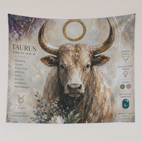 Item preview, Taurus Zodiac Painting – The Bull Astrology Art designed and sold by GalleryKauffeld.