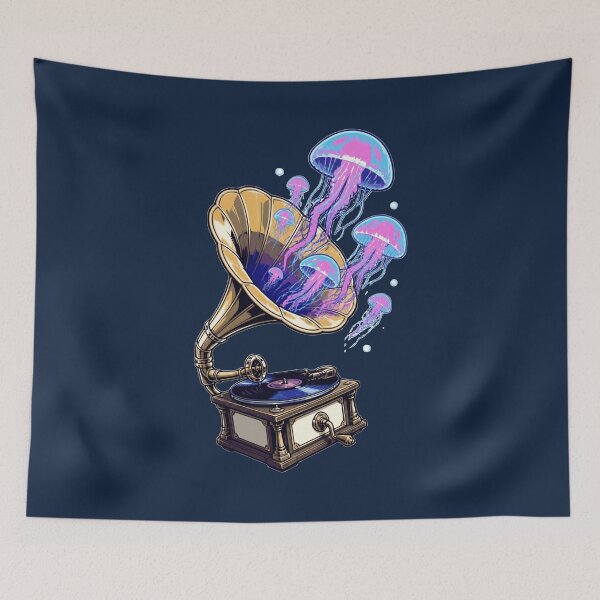 Item preview, Neon Jellyfish Gramophone designed and sold by KungPowUnicorn.