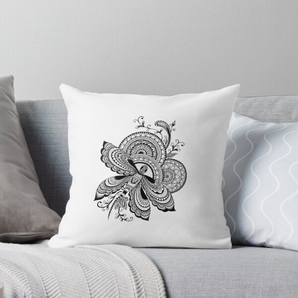 Item preview, Intricate Dragonfly Mandala Line Art - Black and White Ink Sketch designed and sold by Qerapainting.