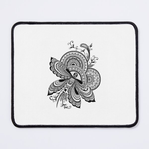 Item preview, Intricate Dragonfly Mandala Line Art - Black and White Ink Sketch designed and sold by Qerapainting.