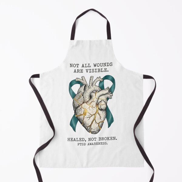 Item preview, PTSD Awareness Teal Ribbon Illustration - Kintsugi Heart Survivor Gift Mental Health Design designed and sold by Luminari Creations.
