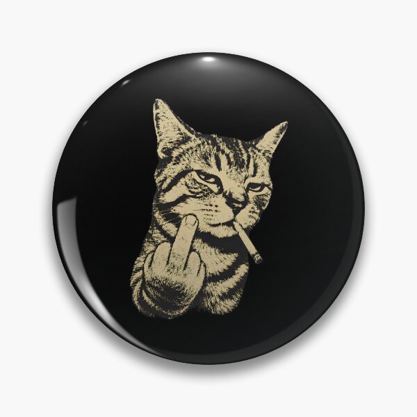 Item preview, Funny Cat Smoking Middle Finger Rebel Cool designed and sold by WatercolorWhis.