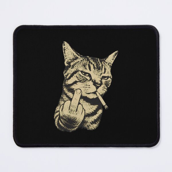 Item preview, Funny Cat Smoking Middle Finger Rebel Cool designed and sold by WatercolorWhis.