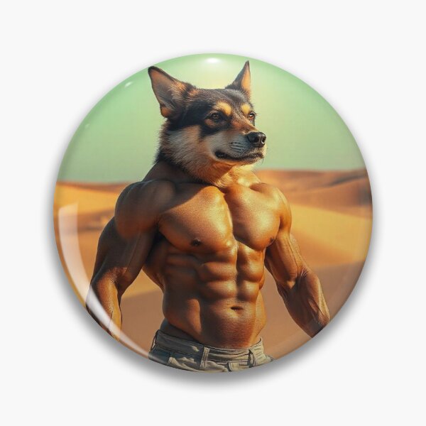 Item preview, Desert Alpha: The Legendary Dog-Human Bodybuilder designed and sold by vinothmech53.