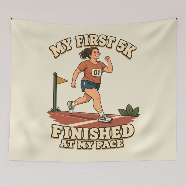 Item preview, Retro Slow Runner My First 5K Finished At My Pace Gift designed and sold by MythicCotton.
