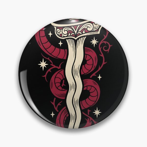 Item preview, Red Serpent Coiled Around Wavy Dagger designed and sold by Lokananta.