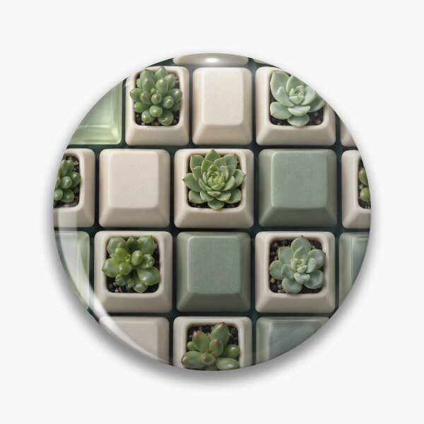 Item preview, Succulent Keyboard Pattern – Botanical Keycaps for Plant and Tech Lovers designed and sold by Kaleidoscope Print.